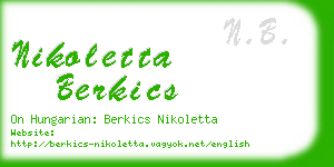 nikoletta berkics business card
